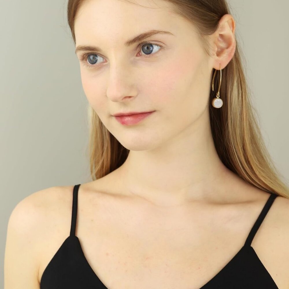 Statement Long Gold Circle Dangling Earrings For … - image 2